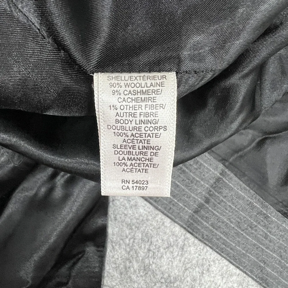 Banana Republic Blazer Mens 44R Gray Pinstripe Wool Cashmere Modern Suit Jacket